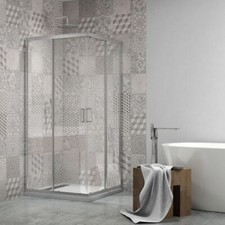  Box Doccia Angolare Ante Scorrevoli Profilo Cromato Cristallo Trasparente 4 mm