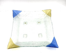 Vittorio Livi Per FIAM Italia Centrotavola In Vetro Curvato Colorato 1995 39x39c