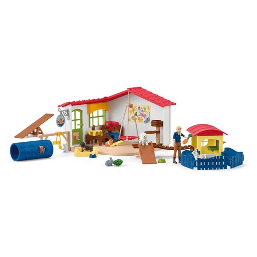 Schleich 42607 pet hotel farm - hotel,