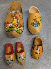 5 Vintage Dutch Wooden Clogs