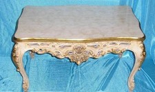 TAVOLINO IN LEGNO STILE FIORENTINO DECORO AVORIO SOGGIORNO SALOTTO