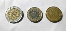 Lotto Di 3 Monete Da Collezione Del Portogallo 2-1-50Cent Euro 2002 Numismatica 