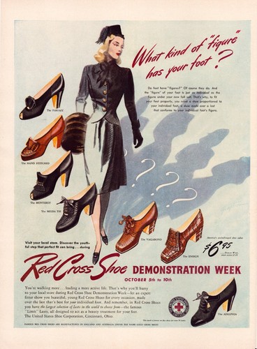 Scarpe croce rossa 1942 stampa - scarpe,
