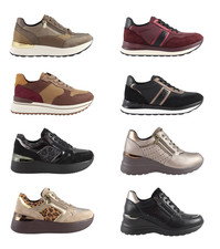 INBLU scarpe donna invernali sportive sneaker zeppa cerniera lacci comode promo