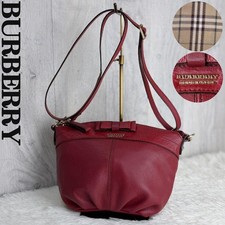 Borsa a tracolla Burberry nastro logo Nova check pelle bordeaux Autentica