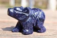 Orso sabbia oro blu intagliato