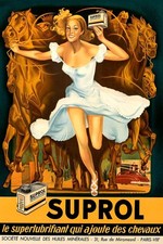 Poster Stampa Manifesto Locandina Pubblicitaria Olio Auto Suprol Paris 32x47 Cm.