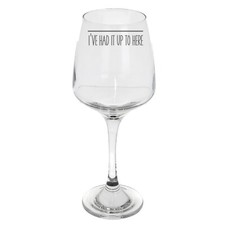 Engraved Funny Wine Glass Bad