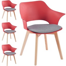 Set 4 Sedie da Pranzo Rosso