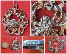 Pendente CANCRO ♋️SEGNO ZODIACALE ciondolo OROSCOPO vintage Italy 70 ARGENTO 925