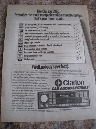 Clarion e980 complete radio - clarion,
