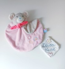 Doudou Plat Rond Souris Gris Rose Bleu Coeur Nuage Lune Arc En Ciel Sucre D'orge