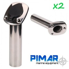 COPPIA PORTACANNA AD INCASSO INOX AISI 316 CON TAPPO DI CHIUSURA - PESCA