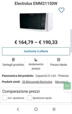 Electrolux EMM21150W 18,5L Forno a Microonde con Griglia - Bianco