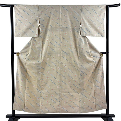 Kimono giapponese komon beige - kimono,