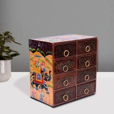 Cassetto in legno dipinto a