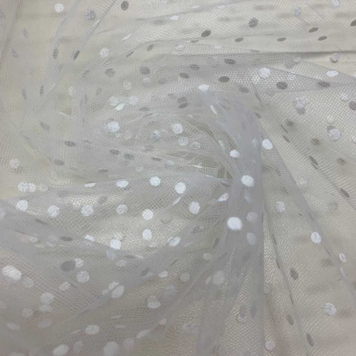 Tessuto tulle floccato cm - tulle,