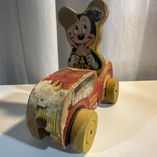 Vintage Fisher Price Topolino Pozzanghera Maglione Giocattolo Tirare Bambino #310 Disney 