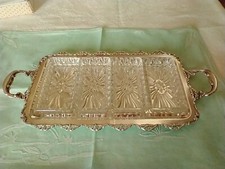 ANTIPASTIERA – PORTA SALATINI ARGENTO 800 MASSICCIO CON 4 CONTENITORI IN CRISTAL