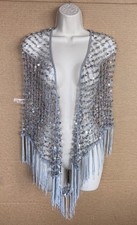 Scialle vintage argento frange