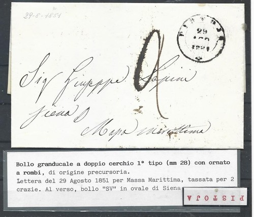 1851 prefilatelica con testo - 1851,