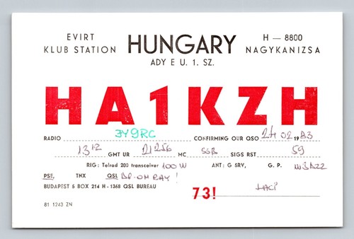 Radioamatore qsl ha1kzh - qsl,