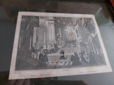 antique print with frame