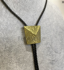 Collana da uomo antica piramide placcata oro cravatta bolo cowboy occidentale