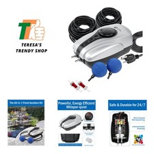 All-in-One Koi Pond Aeratore per Laghetti da Esterno fino a 1000 Galloni, Pond Air Pu...