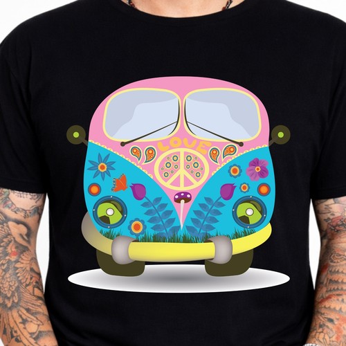 Shirt hippie van pace amore - t-shirt,