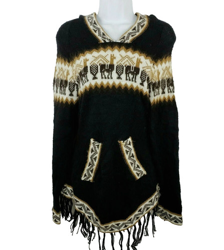 Poncho maglione lana alpaca