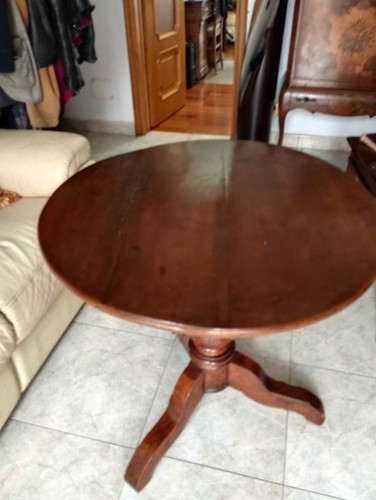 Tavolino rotondo 800 noce - tavolino,