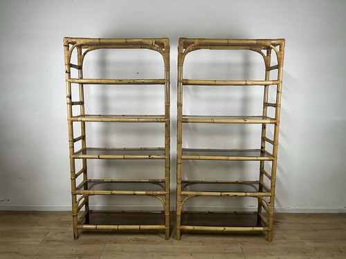 Coppia libreria bamboo vetro - bamboo,