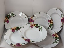 6 piatti grandi Royal Albert Old Country rose bordate ciotole pasta 