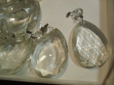 2 x Mandorla pendente a goccia vetro cristallo lampadario applique misu. 5,5x3,5