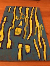 PICCOLO QUADRO DIPINTO A MANO ACRILICO SU LEGNO DI cm 10 X 15 firmato sul retro.