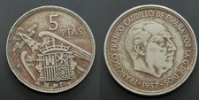 Espagne – 1967 – 5 pesetas Franco (N0604) AB