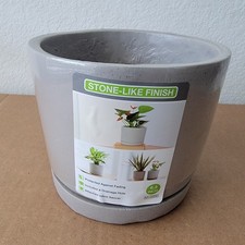 Italia Small 6,3 pollici x 5,2 pollici 1 Qt. Fioriera in cemento grigio