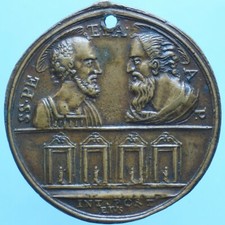 ROMA MEDAGLIA DEVOZIONALE SS. PIETRO E PAOLO BRONZO NUMISMATICA COLLEZIONE 