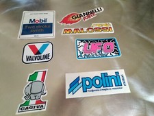 ADESIVI STICKERS VINTAGE MOTO VESPA ELABORAZIONI CROSS LOTTO 7 PZ. ORIGINALI