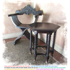 Savonarola  chairs and small Table - 2 sedie e tavolino , originali anni 30