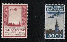 SVIZZERA 1913 POSTA AEREA - PRECURSORE GIORNO DI VOLO AARAU & BERN MNH ** - SBK 1000 CHF