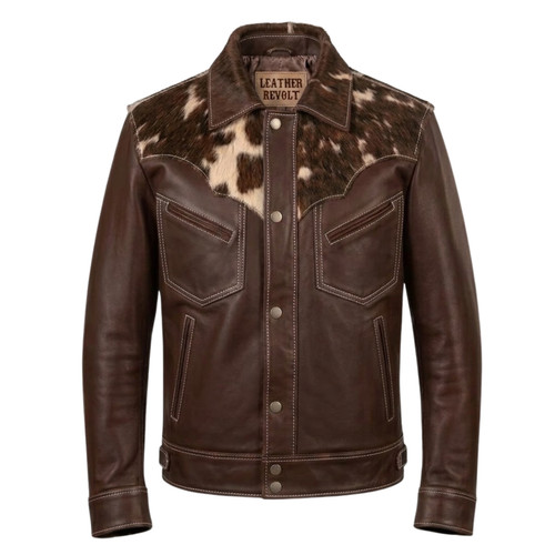 Giacca uomo marrone western