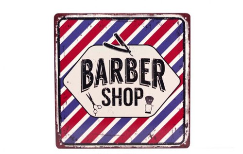 Plaque métal vintage barber