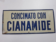 INSEGNA LATTA LITOGRAFATA METALGRAF D.M. MILANO CONCIMATO CON CIANAMIDE EPOCA