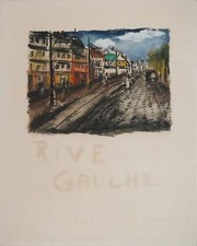 Maurice DE VLAMINCK : Rive gauche, Rue de Plaisance, Gravure originale, signée