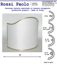 Paralume ventola vela semitonda a mezza luna con rifinitura oro - made in Italy