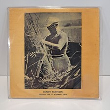 Disco vinile Benito Mussolini 33 giri- discorso del 22 gennaio 1939