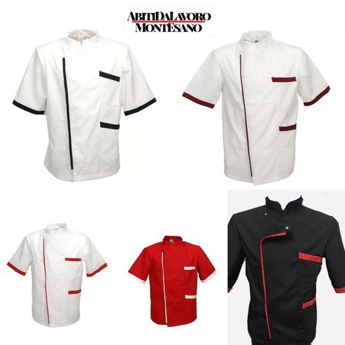 Giacca cuoco chef - nero, rosso