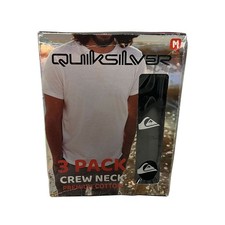 Quiksilver T-Shirt Uomo Nero Confezione da 3 Girocollo in Cotone Premium (S15)